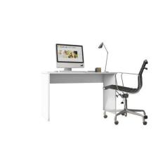 Imagem de Mesa Para Computador Escrivaninha Beta Branco White - Fdecor - Móveis
