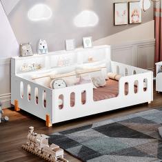 Imagem de Cama de Criança Luxo Infantil Montessoriana Led Nina com Nicho - Branco Acompanha Luminária Led