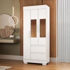 Imagem de Guarda-Roupa Solteiro 75,30cm 3 Ptas Com Esp E 2 Gavetas Chantrieri Es