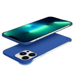 Imagem de Capa de telefone rígida ultrafina sem moldura para PC à prova de choque para iPhone 14 13 12 Mini 11 Pro Max X XR XS SE 2022 7 8 Plus Capa traseira fina, azul marinho, para iPhone 13 Mini