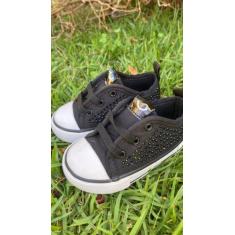 Imagem de Tenis Preto Infantil Com Pedrinhas 20 Ao 36 - Funshoes