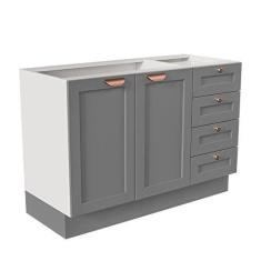 Imagem de Balcão para Pia 120cm sem Tampo Arizona Cabecasa Madeiramadeira Branco/cinza Claro