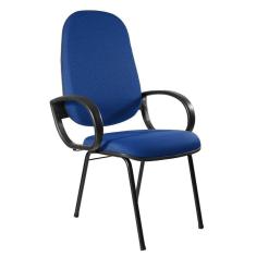 Imagem de Cadeira Coletiva Base Palito com Braço Orelha Metal Wood Design Azul
