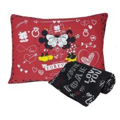 Imagem de Jogo de Cama Portallar Solteiro Joy Malha Mista Estampado Disney 2 Peças Jadore Black Red Preto
