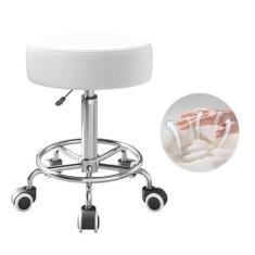 Imagem de Banqueta de rodinhas, capacidade de peso pesado, 113 kg, banquetas de couro PU, assento acolchoado ultramacio, bancos de rodinhas com rodas e apoio para os pés, giro de 360°, spa para salão de beleza,