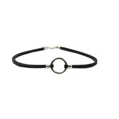 Imagem de Gargantilha De Couro Choker Argola Bijuterias Acessórios