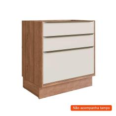 Imagem de Balcão de Cozinha Ten 3 gv Freijó e Argila 80 cm