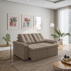 Imagem de Sofá Palmeira Retrátil Reclinável sem Caixa 3 Lugares 180cm Veludo com Molas CabeCasa MadeiraMadeira Castor