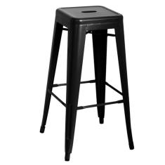 Imagem de Banqueta Alta Tolix Preta Sem Encosto Aço Industrial