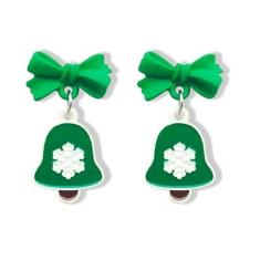 Imagem de MAQVQLU Brincos de Natal para mulheres, enfeite de Natal, guirlanda torcida, brincos de argola de Natal, vermelho, verde, colorido, brincos de argola de pressão, brincos de Natal para meninas, Metal, Sem pedra preciosa