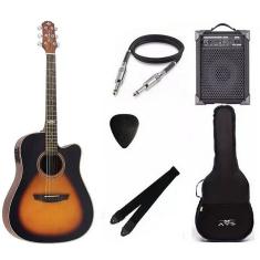 Imagem de Kit Violão Strinberg Sd200 Hb Folk Aço Elétrico + Caixa 