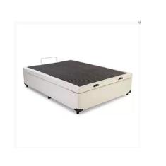 Imagem de Cama Box Baú Viúvão Blindado Sintético Bege Com 128Cm de Largura
