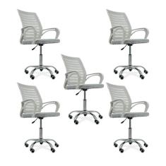 Imagem de Kit 5 Cadeiras De Escrit rio Secretaria Diretor Roma Ergon mi