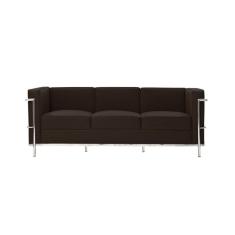 Imagem de Sofa Le Corbusier De 3 Lugares Cromado Em Sintético Marrom Cor Marrom