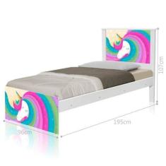 Imagem de Cama Juvenil BarceloUnicórnio Arco Íris com Colchão