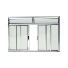 Imagem de Janela Plus 4 Folhas com Bandeira Vidro Liso 120cm x 150cm Brimak Brilhante