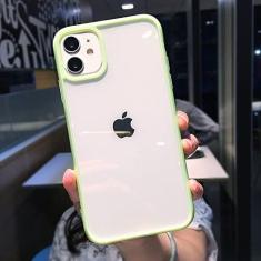 Imagem de Capa de telefone à prova de choque Candy Color Border para iPhone 11 Pro Max 12 13 Mini XR X XS Max 7 8 Plus SE 2020 Capa traseira transparente, verde, para iphone 13 Pro