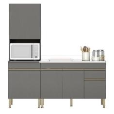 Imagem de Paneleiro E Balcão Gabinete Com Pia 120cm Lina K02 Gris - Mpozenato