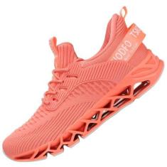 Imagem de Ezkrwxn Tênis de corrida esportivo feminino, moderno, casual, atlético, caminhada, tênis, rosa, 36