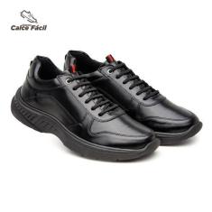 Imagem de Tenis Masculino Sapatenis Estilo Cadarço Casual Conforto Cor Preto - I