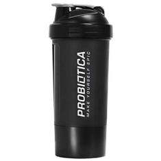 Imagem de Coqueteleira 2 Compartimentos 600 Ml Probiótica, Preto/Grafite