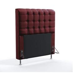 Imagem de Cabeceira Estofada Decorativa Para Cama Box Rana 90 Para Cama de Solteiro Suede Bordô Aradecor