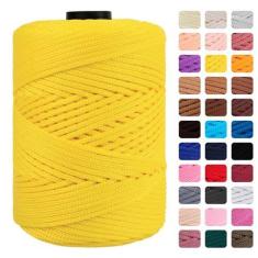 Imagem de CAMAL Cordão de polipropileno 3 mm 185 jardas fio de poliéster colorido fio de tricô feito à mão fio de macramê 3 mm para sacos de crochê, artesanato DIY, cabides de plantas, projeto de macramê