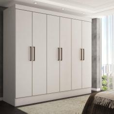 Imagem de Guarda-Roupa Casal Nórdico 6 Portas 3 Gavetas Branco - Panorama Móveis