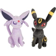 Imagem de Pokemon Espeon e Umbreon Animais Recheados de Pelúcia, 2-Pack - 8&quot; Cada - Idade 2+