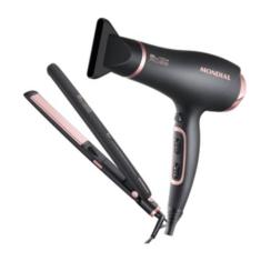 Imagem de Prancha de cabelo kit secador e chapinha Mondial Black - A.R Variedade