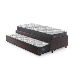 Imagem de Bicama Box Solteirão Em Revestimento Sintético Marrom 96X203 Com Dois