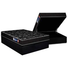 Imagem de Conjunto Box Baú Casal: Colchão Espuma Plumatex D28 IsoPluma Vip + Base CRC Suede Black(138x188)