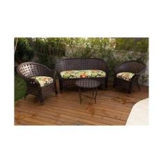 Imagem de Conjunto Sofá para Jardim Bali Trançado Fibra Sintética Sofá 2 Lugares