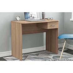 Imagem de Mesa de Computador Solteiro Arapei c/ 1 Gaveta Castanho - Politorno