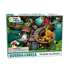 Imagem de Quebra Cabeça Ursinho Na Árvore Puzzle Infantil Pedagógico Com 60 Peças