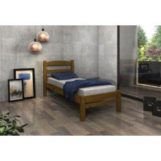Imagem de Cama De Solteiro Madeira Maciça Cor Imbuia - Mundo Das Beliches