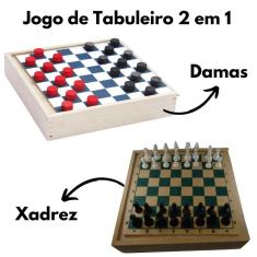 Imagem de Jogo de Tabuleiro 2 em 1 em mdf