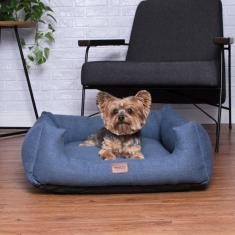 Imagem de Cama Meau Quadrada Conforto Azul - Tam. P