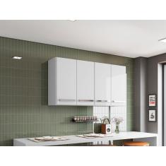 Imagem de Armario Aereo Para Cozinha 4 Portas Branco Georgia Brienza Movelaria