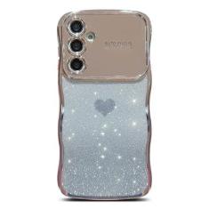 Imagem de VANIPUFF Capa para celular Samsung Galaxy S24 FE 5g 17.0 cm dégradé glitter coração amor coração, capa luxuosa banhada com moldura ondulada fofa para mulheres macia à prova de choque brilhante