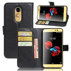 Imagem de Capa ZTE Blade A910 – Capa carteira com suporte de couro PU Manyip para ZTE Blade A910, capa de proteção de telefone estilo empresarial, capa com [compartimentos para dinheiro e cartão]