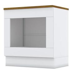 Imagem de Balcão Forno de Embutir 80cm Americana Branco com Tampo Cooktop Nature