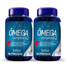 Imagem de 2x Ômega 3 Complex A-Z Nutrends 60 Capsulas, Sem sabor
