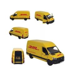 Imagem de Miniatura Carro Perua Van Mercedes Sprinter Dhl Ferro 1:48 Transportad