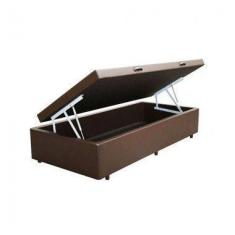 Imagem de Cama Box Com Baú Solteiro 46X88x188 Sintetico Marrom - Sp Móveis