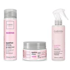 Imagem de Kit Cadiveu Quartzo Shine Cond 250ml + Máscara + Fluido 200ml