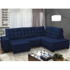 Imagem de Sofá Canto Chaise 5 Lugares Retrátil Reclinável 285 Cm Mola Bonnel Pil