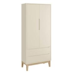 Imagem de Guarda-Roupa Retrô 2 Portas Classic New Areia Fosco com Natural - Rell