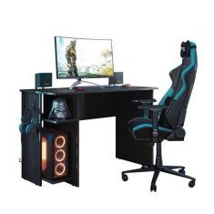Imagem de Mesa Para Computador Gamer Preto Fosco - Fdecor