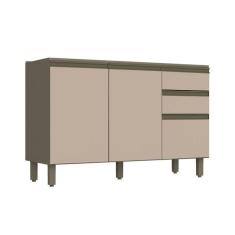 Imagem de Balcão De Cozinha Connect C/ 3 Portas E 2 Gavetas P/ Pia 120cm Duna/cristal - Henn